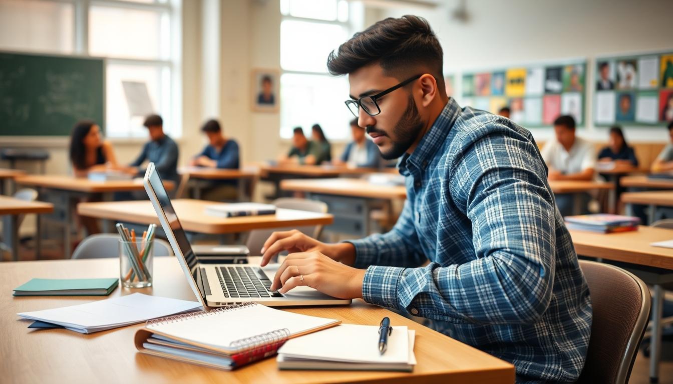 Structured study materials and learning resources on a desk