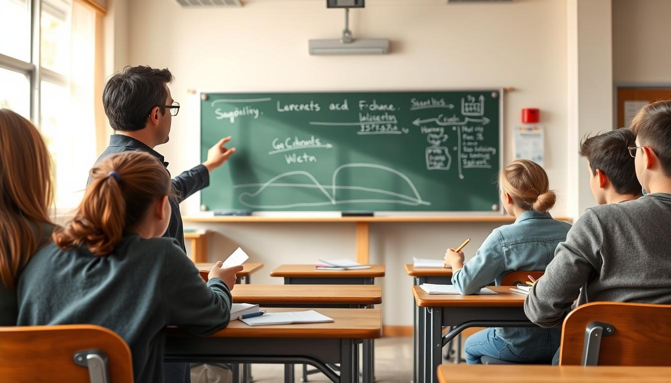 Student using learning strategies while studying